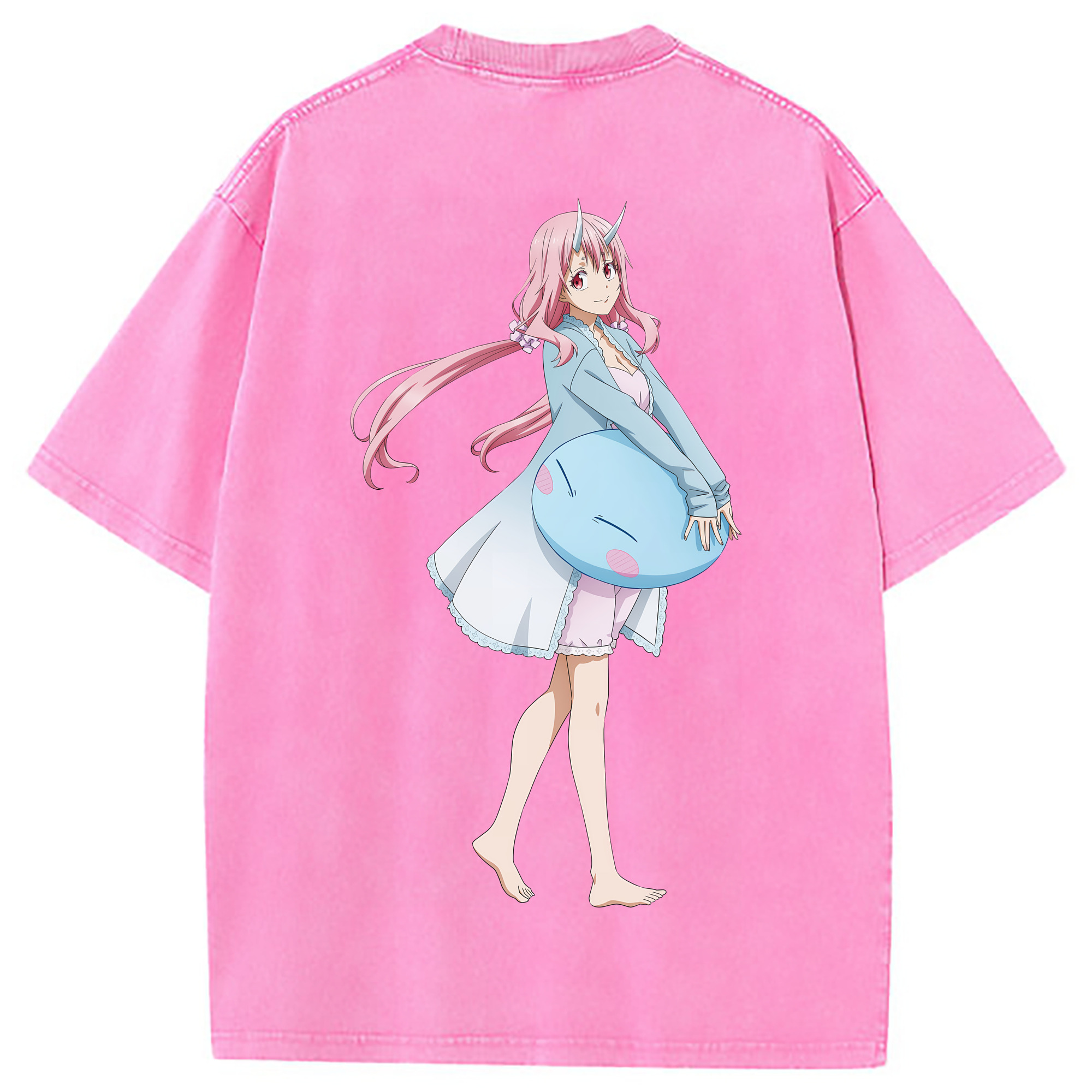 （画像用） 転スラ Regarding Reincarnated to Slime 綿100% ヴィンテージ風 半袖Tシャツ（背面プリント）